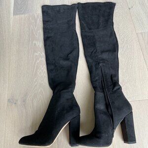 Suede knee-high boots Size 6.5 black